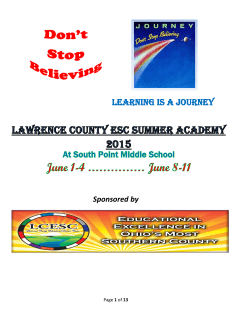 Learning is a Journey - Lawrence County Educational Service Center