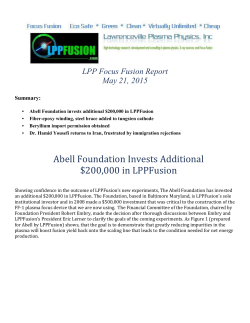 LPP Focus Fusion Report May 21 2015