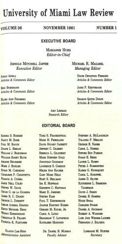 Volume 36: 1981-1982 - University of Miami Law Review