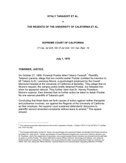 Tarasoff v. Regents Edit FORMATTED