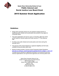 2015 Summer Grant Application