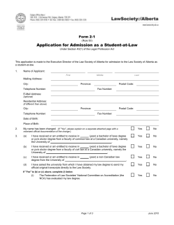 Form 2-1 - The Law Society of Alberta