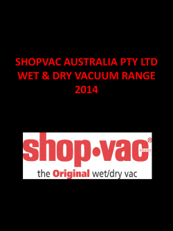 shopvac australia pty ltd wet & dry vacuum range 2014
