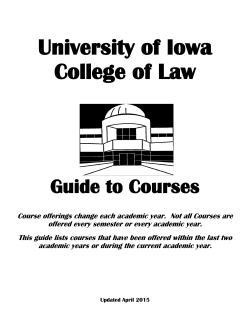 Guide to Courses - College of Law