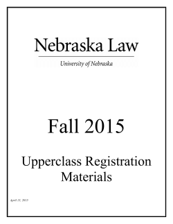Fall 2015 REGISTRATION PACKET