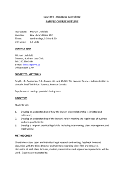 Sample Course Outline - UVic Business Law Clinic