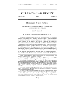 VILLANOVA LAW REVIEW - Villanova Law School