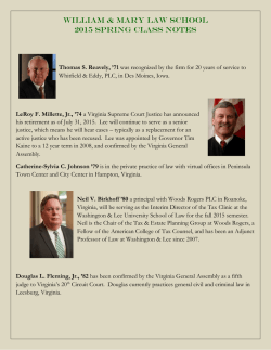WILLIAM & MARY LAW SCHOOL 2015 SPRING CLASS NOTES