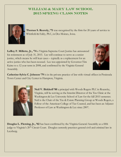 WILLIAM & MARY LAW SCHOOL 2015 SPRING CLASS NOTES