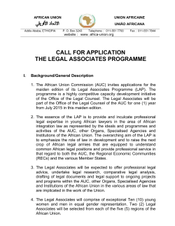 Call for Application - Pan African Lawyers Union