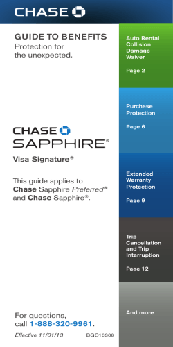 Chase Sapphire/Sapphire Preferred Benefits