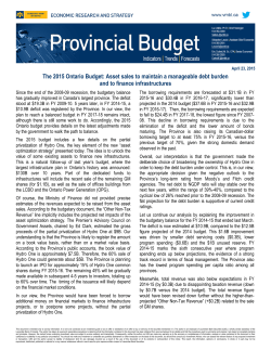 The 2015 Ontario Budget
