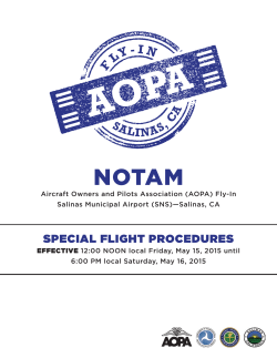 Notice to Airmen: Aircraft Owners and Pilots Association (AOPA) Fly
