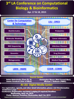 2015 3rd Bioinformatics Conference Agenda - LBRN