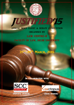 JUSTIFIED 15-National Moot Court and Debate - Law Centre
