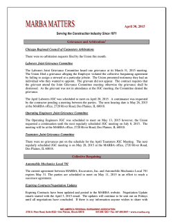 April 30, 2015 Serving the Construction Industry Since 1971