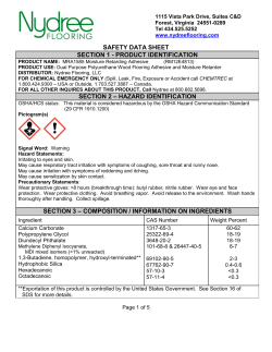 SAFETY DATA SHEET SECTION 1 - PRODUCT