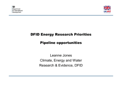 DFID Energy Research Priorities Pipeline opportunities