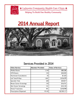 2014 Annual Report - Lafayette Community Health Care Clinic