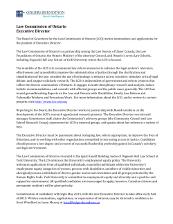 Law Commission of Ontario Executive Director