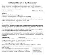 May 3, 2015  - Lutheran Church of Our Redeemer