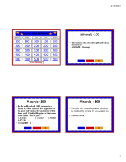 Rocks and Minerals Jeopardy Slides