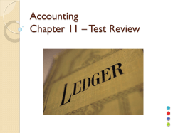 Accounting Chapter 11 â Test Review