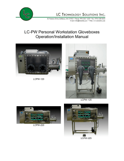 LCPW - Personal Workstation Glovebox Operation Manual rev9