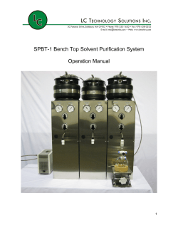 SPBT-1 Bench Top Solvent Purification System Operation Manual rev6