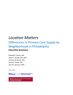Location Matters - Primary Care Supply Differences in Philadelphia