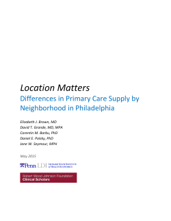 Location Matters - Differences in Primary Care Supply in