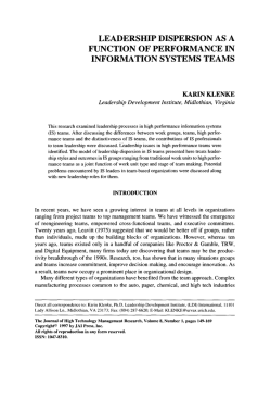 leadership dispersion as a function of performance in information