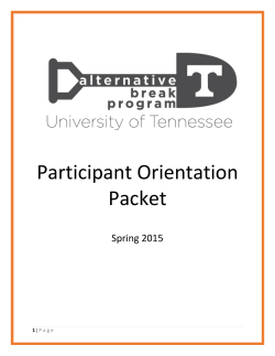 Participant Orientation Packet - Center for Leadership & Service