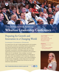 2015 Wharton Leadership Conference flyer
