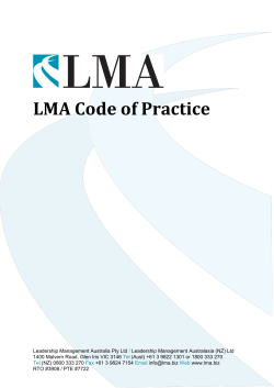 LMA Code of Practice - Leadership Management Australia