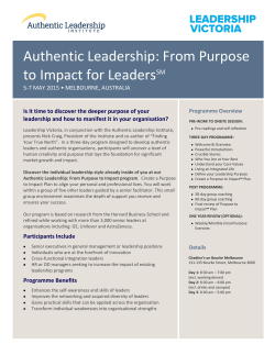 Authentic Leadership: From Purpose to Impact for LeadersSM