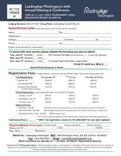 Registration Form - LeadingAge Washington
