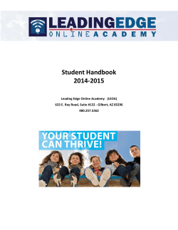 Student Handbook 2014-2015
