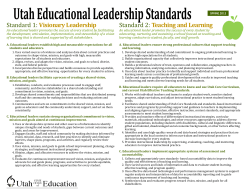 Standard 1: Visionary Leadership Standard 2: Teaching and Learning