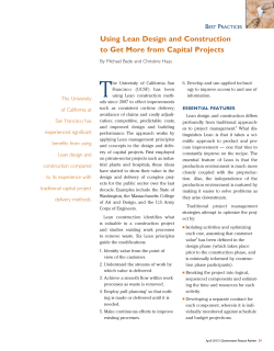 Using Lean Design and Construction to Get More from Capital Projects