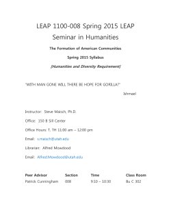 LEAP 1100-008 Spring 2015 LEAP Seminar in Humanities