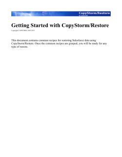 Getting Started with CopyStorm/Restore