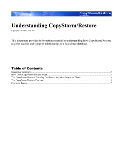 Understanding CopyStorm/Restore