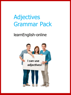 Adjectives Grammar Pack - learnEnglish