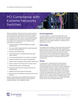 PCI Compliance with Extreme Networks Switches