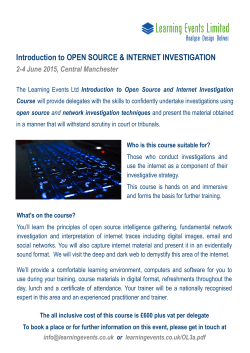 Introduction to OPEN SOURCE & INTERNET INVESTIGATION