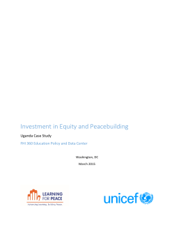 FHI360 Horizontal Inequality and Conflict Uganda Case Study