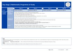 Key Stage 2 Mathematics Programme of Study