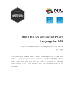 Using the IOS XR Routing Policy Language for BGP