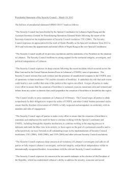 Presidential Statement of the Security Council on Lebanon